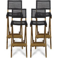 Acacia Wood Folding Barstools Set of 4 Z1273