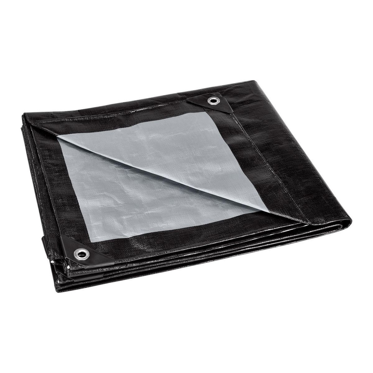 6 ft. x 8 ft. Silver and Black Weather-Resistant Tarp R3184
