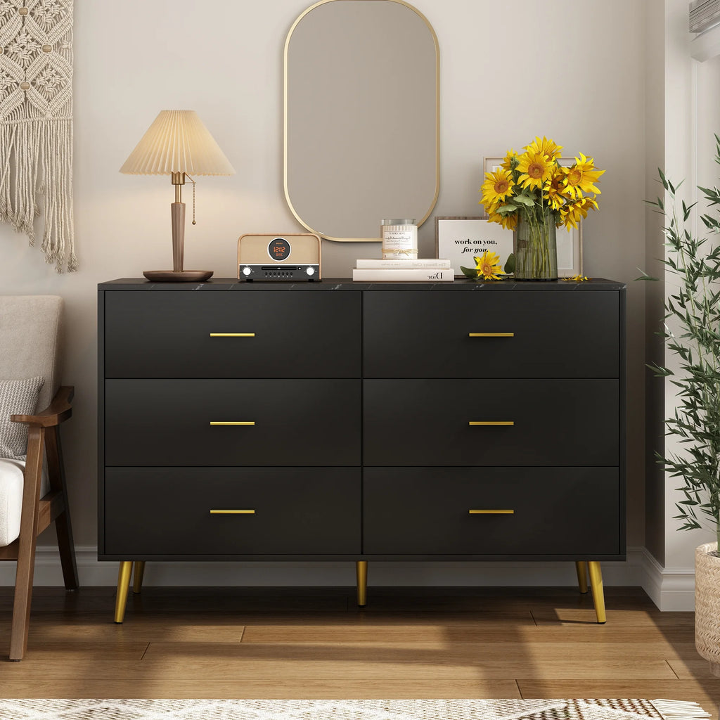 White 7 Drawer Wood Dresser E822