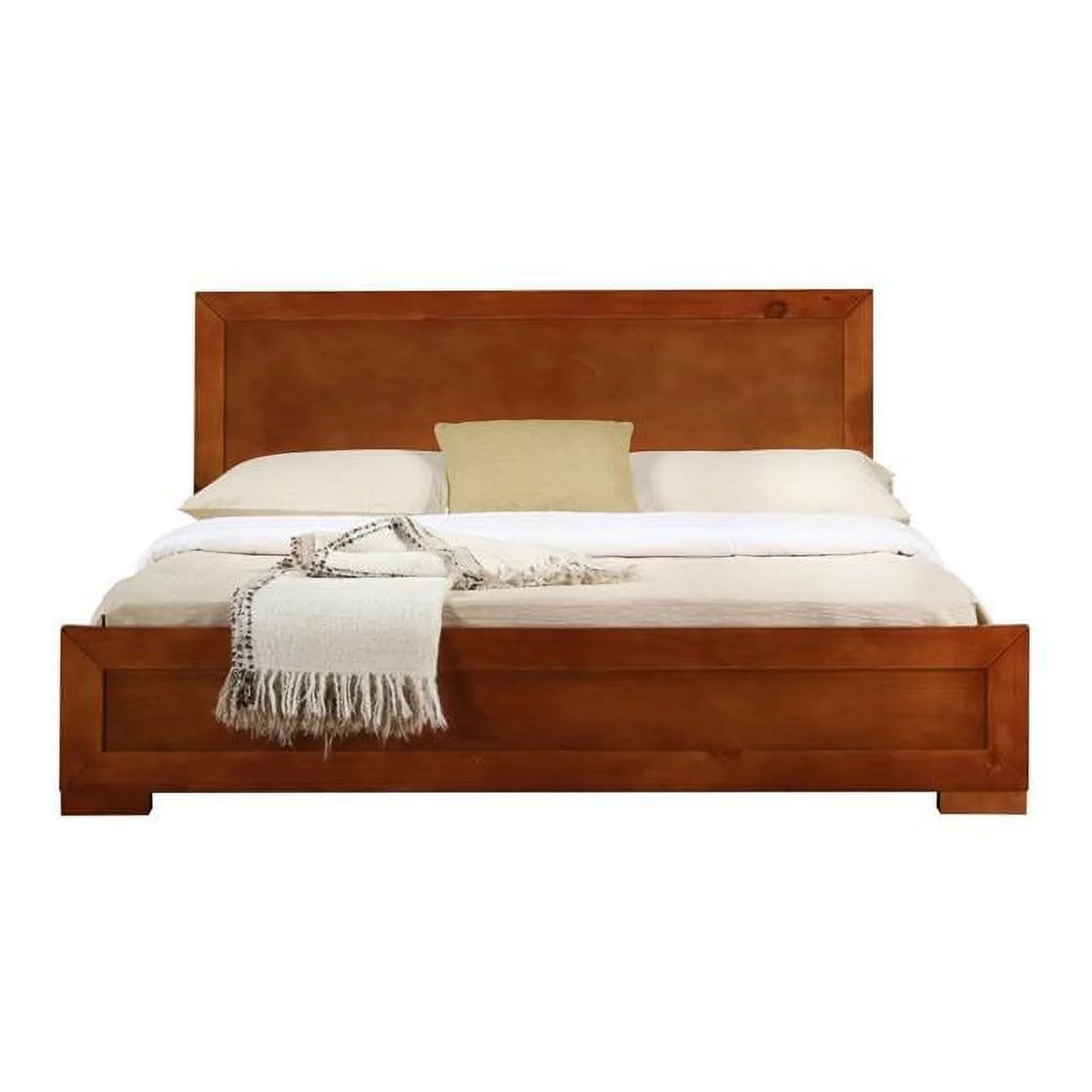 Wooden Platform Bed Cherry Twin Size F477115