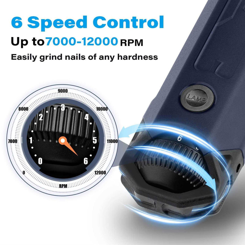 6-Speed Rechargeable Electric Dog Nail Grinder D60725