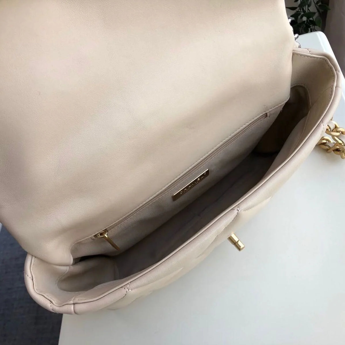 Beige Flap Bag N63331