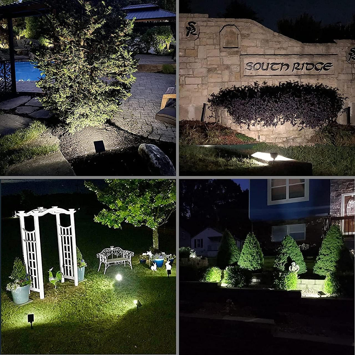 48 LEDs IP65 2 in 1 Solar Spotlights 8 Pack Cold White K947327