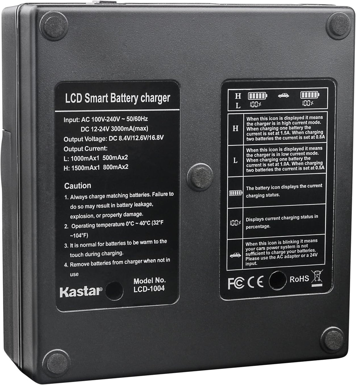 LCD Dual Fast Charger & 2 x Li-Ion Camcorder Battery Z45484