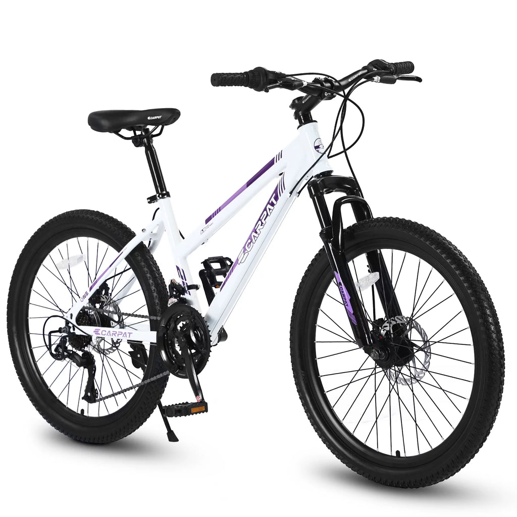 24 inch Mountain Bike with Dual Disc Brakes White Q707649
