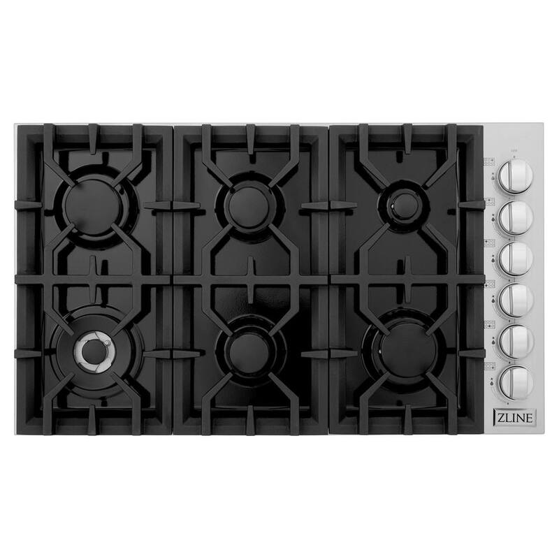 6 Burner Porcelain Gas Cooktop in Stainless Steel L8554