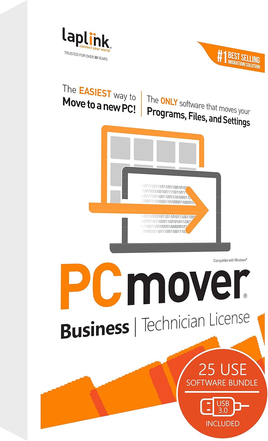 PCmover Business Technician License with USB 3.0 cable W92729