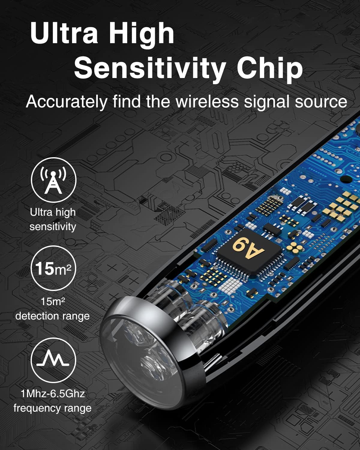 Portable Wireless Bug Detector with 5 Levels Sensitivity V53458