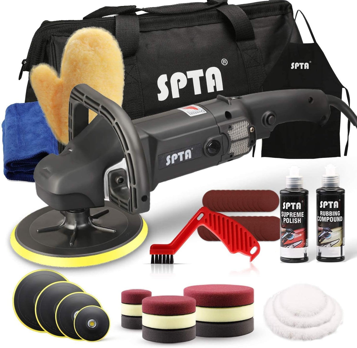 7 Inch Rotary Polisher and Polishing Pads Set R14800