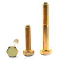 7/8x22-9 x 7x22 Coarse Thread Grade 5 Hex Cap Screw Medium Carbon Steel Yellow Zinc Plated U60987