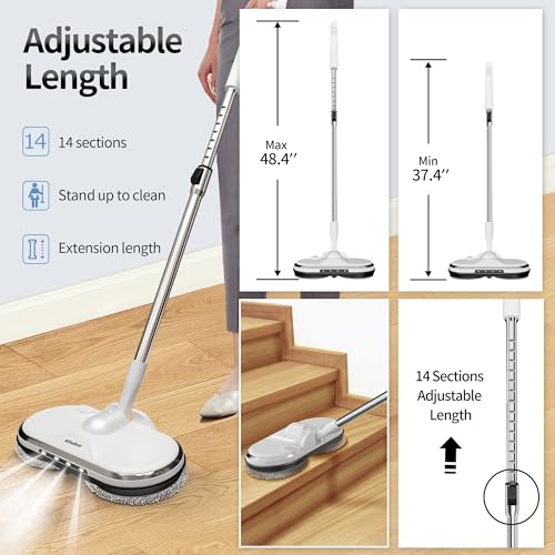 Cordless Electric Spin Mop with Water Sprayer and LED Headlight L901480