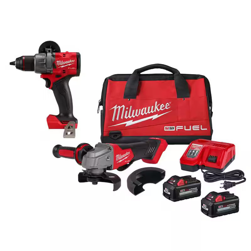18V Lithium-Ion Brushless Cordless 4-1/2 in./5 in. Grinder and Hammer Drill L168033