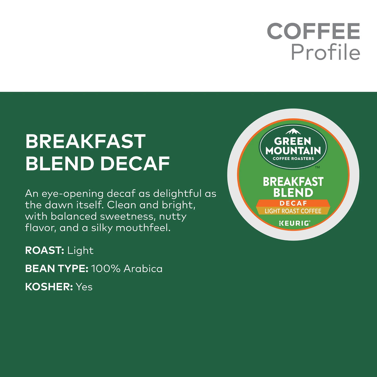 Light Roast Decaf Coffee K-Cup Pods 48 Count L9598