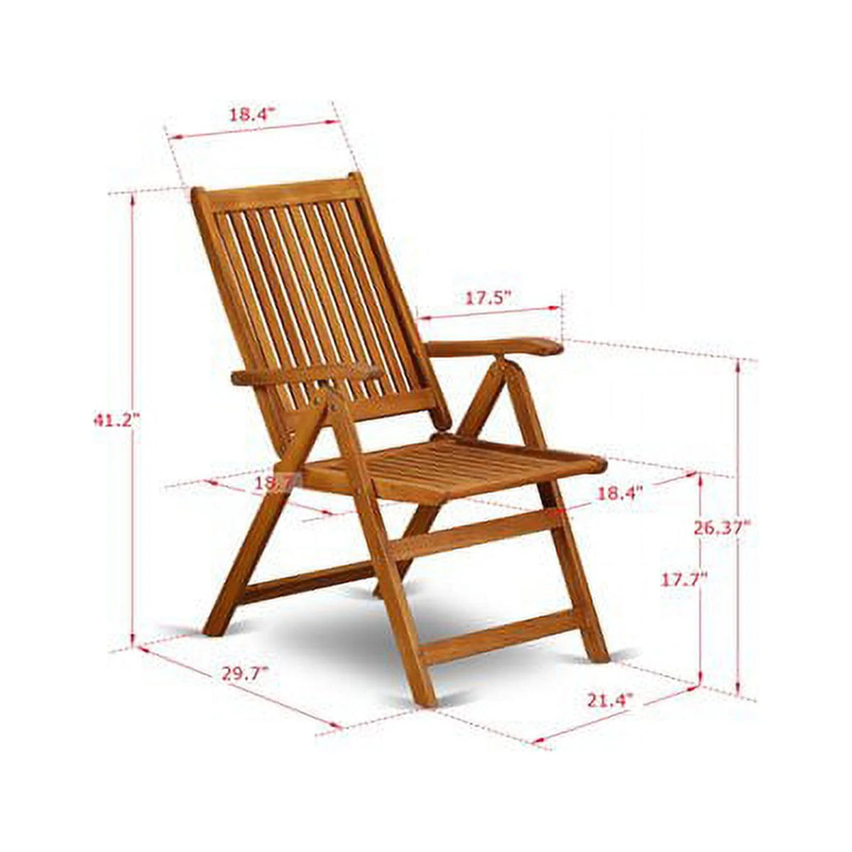 Wood Patio Dining Chairs Set of 2 U420752