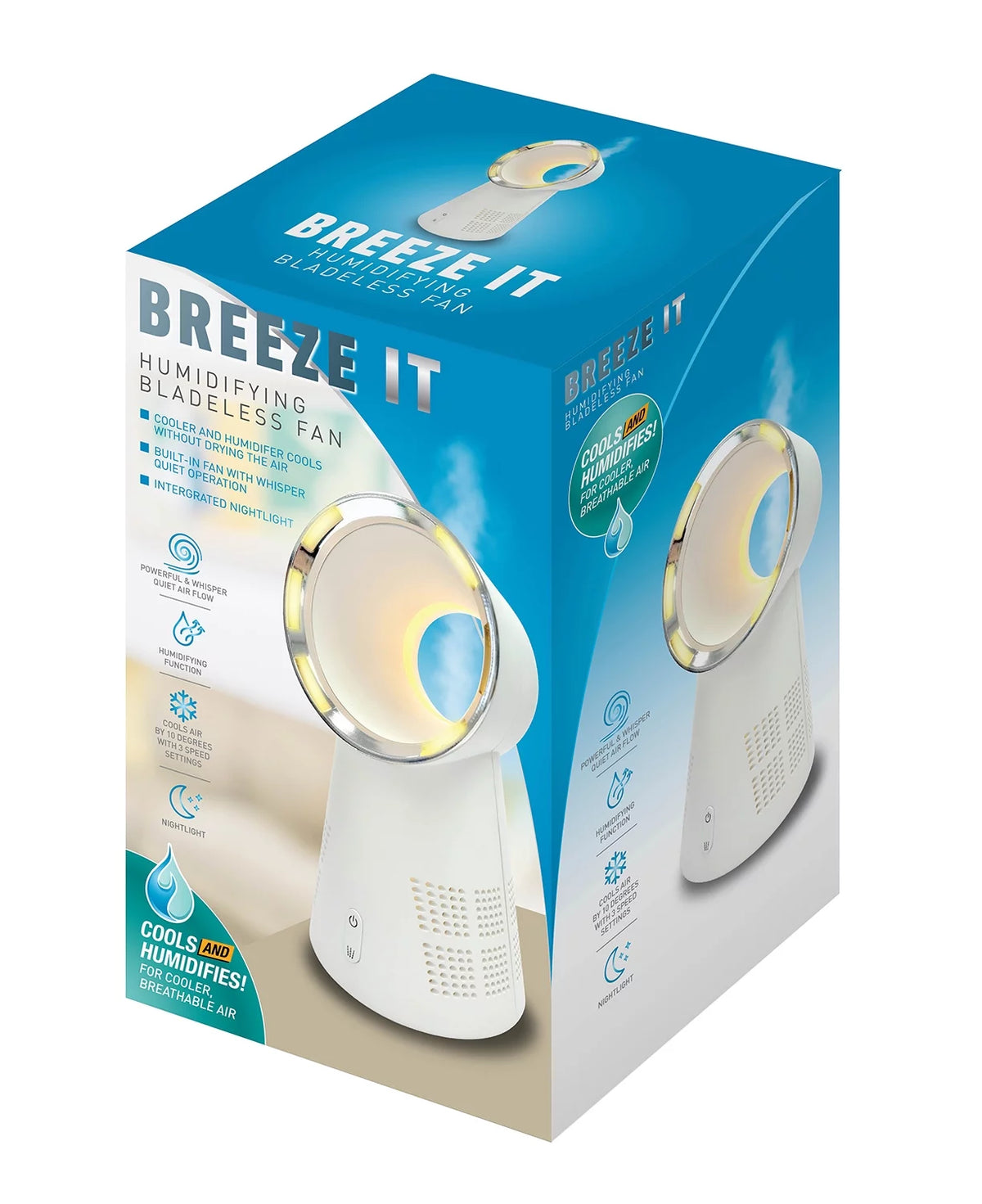Multispeed Bladeless Fan with LED Nightlight S87004