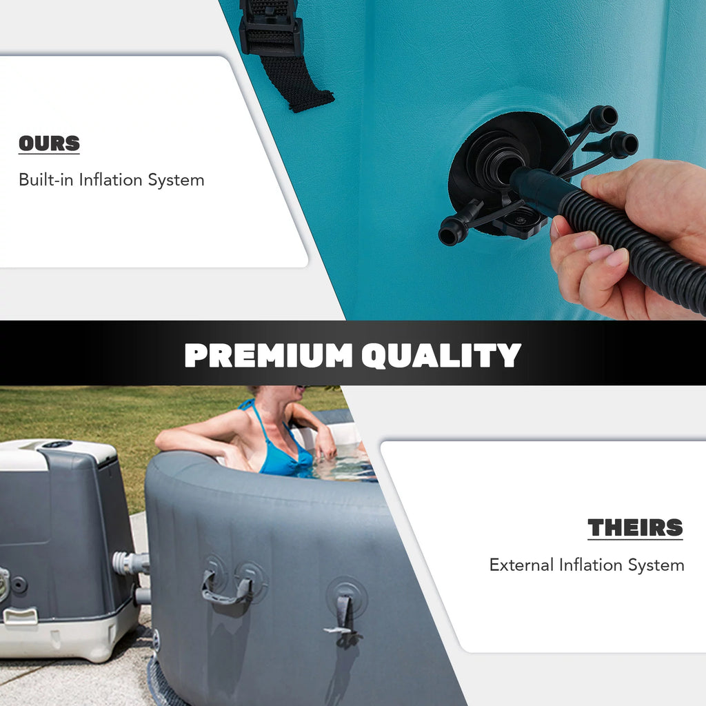 4 Person Inflatable Hot Tub Pool with Massage Jets A531