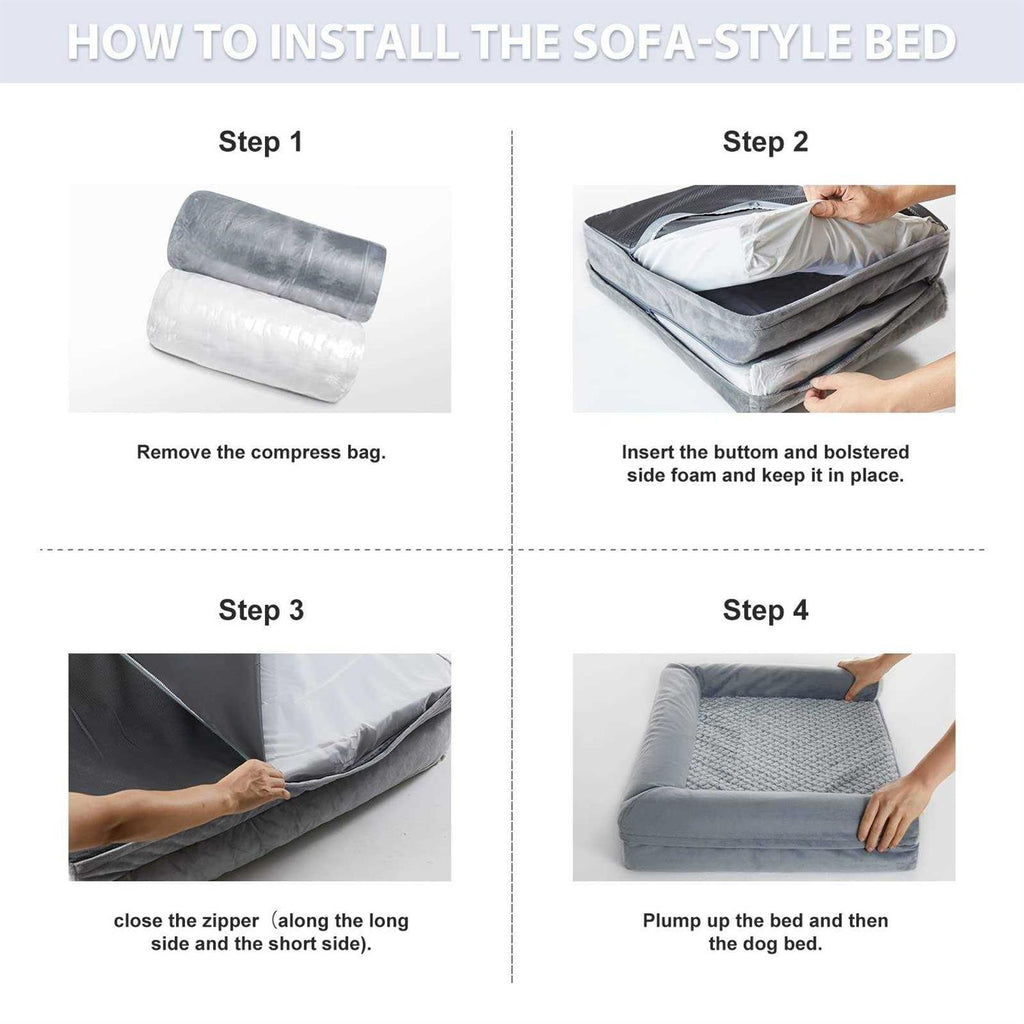 Orthopedic Sofa Dog Bed with Removable Waterproof Cover X5962