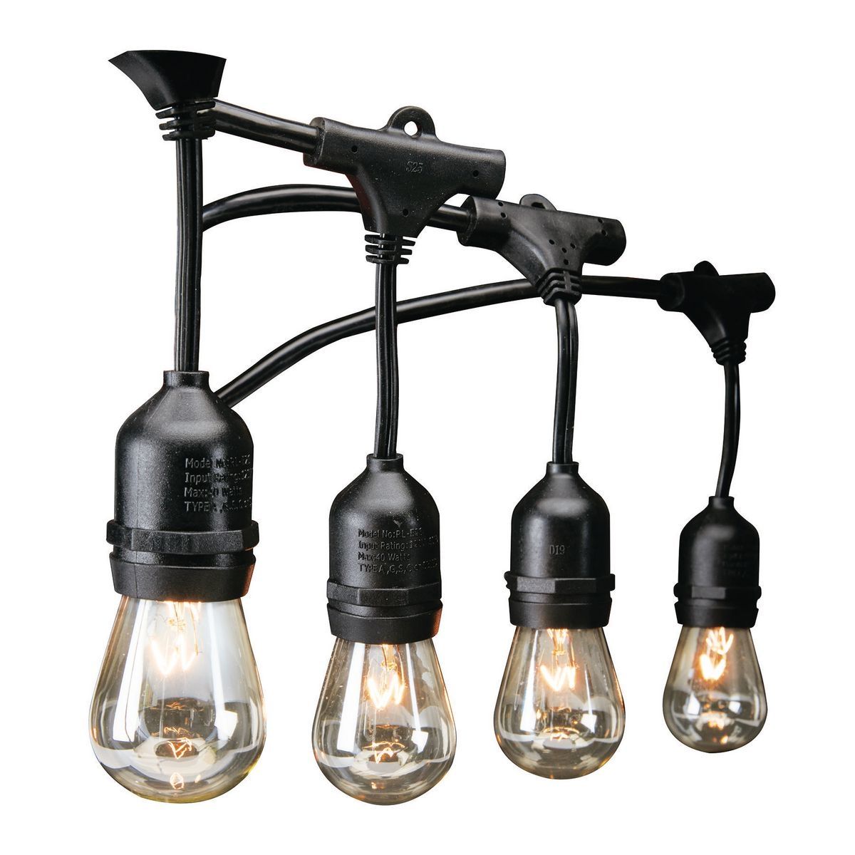 Black 12-Bulb Incandescent String Lights Z9059