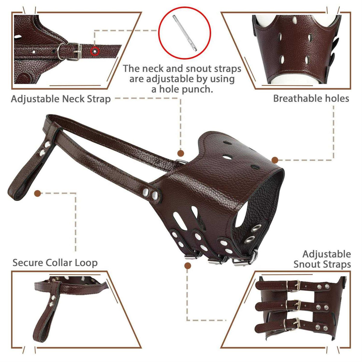 Leather Dog Muzzle J54384