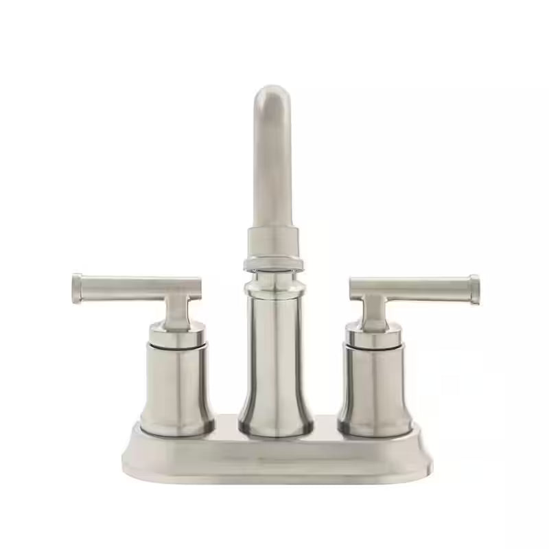 4 in. Centerset Double Handle High-Arc Bathroom Faucet Brushed Nickel A11821