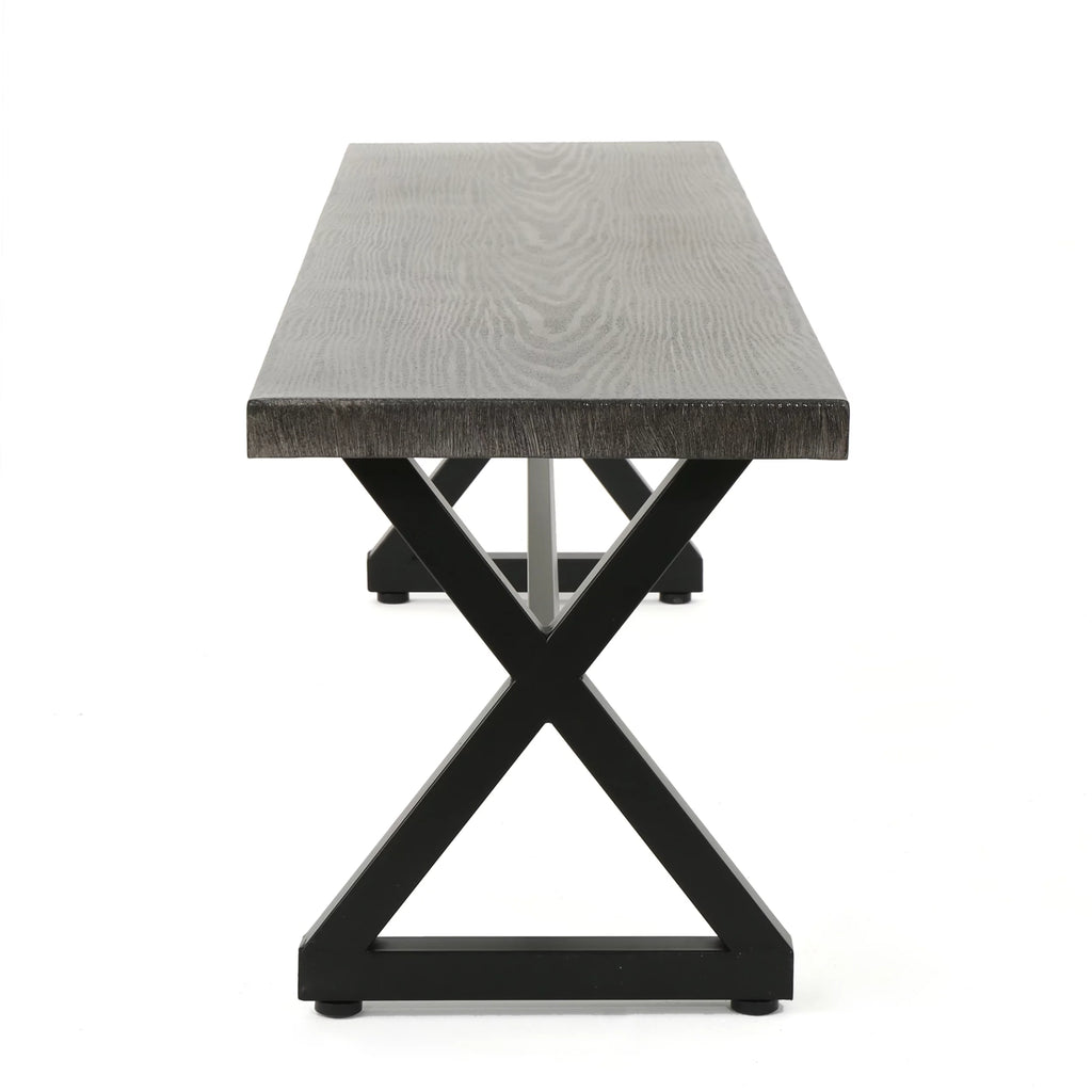 Gray Outdoor Aluminum Dining Bench A6508