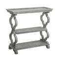 Grey Quatrefoil Console Table Q158