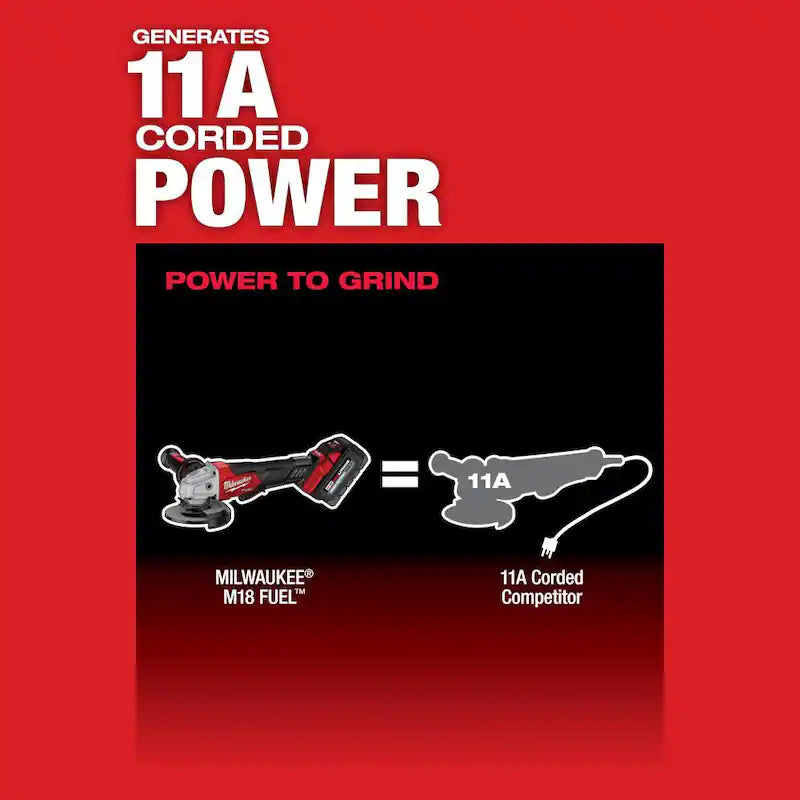 18V Lithium-Ion Brushless Cordless 4-1/2 in./5 in. Grinder and Hammer Drill L168033