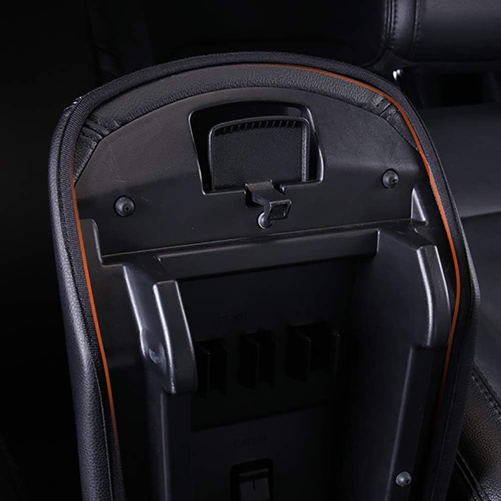 Black Leather Center Console Armrest Cover T838613