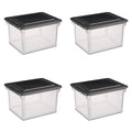 Black Set of 4 File Box I387919