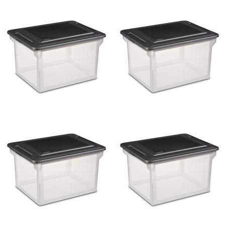 Black Set of 4 File Box I387919