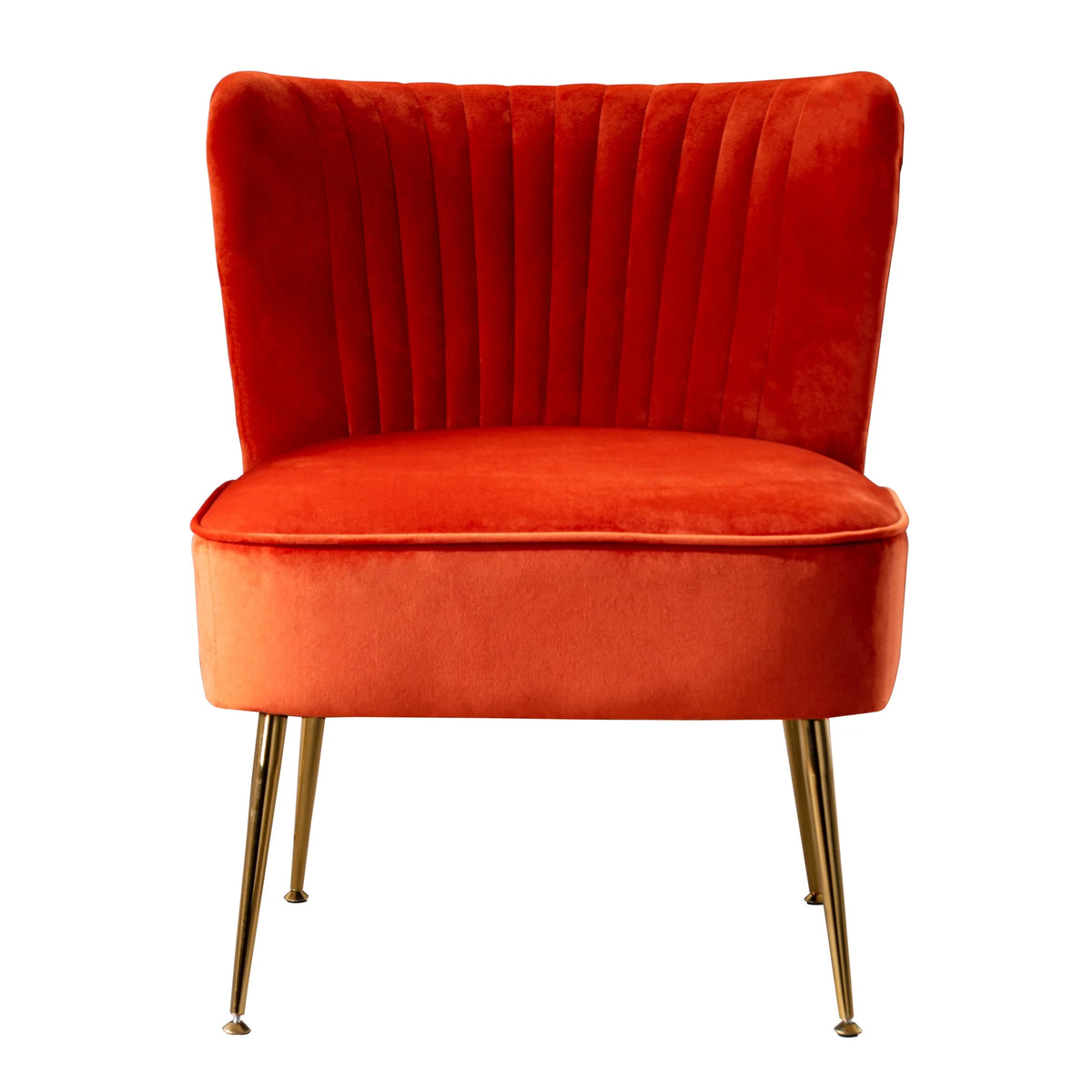 Orange Tufted Velvet Accent Chair Y5031