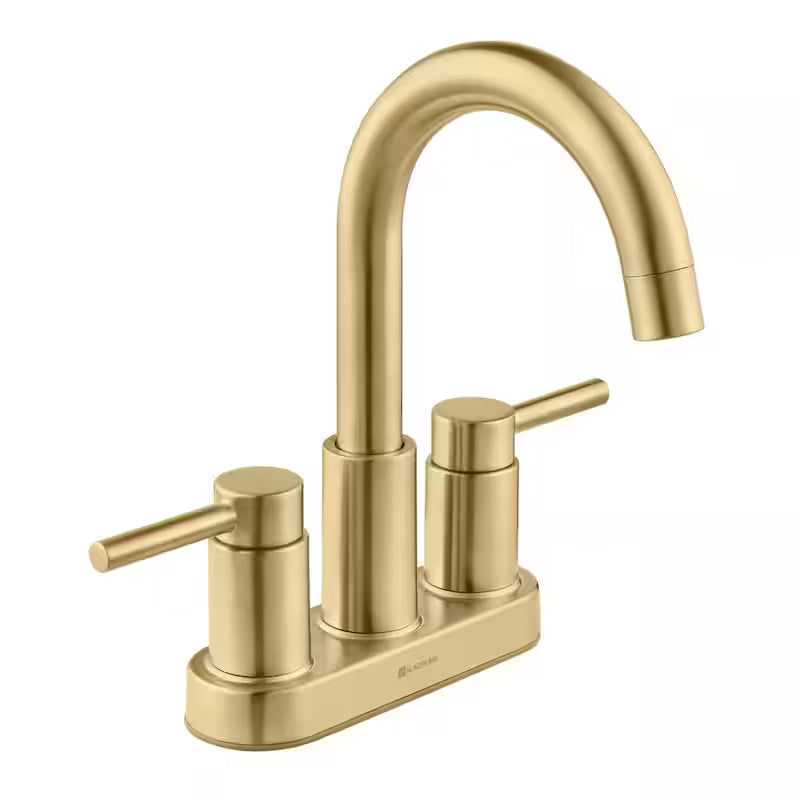 4 in. Double Handle High-Arc Bathroom Faucet Matte Gold Q1006