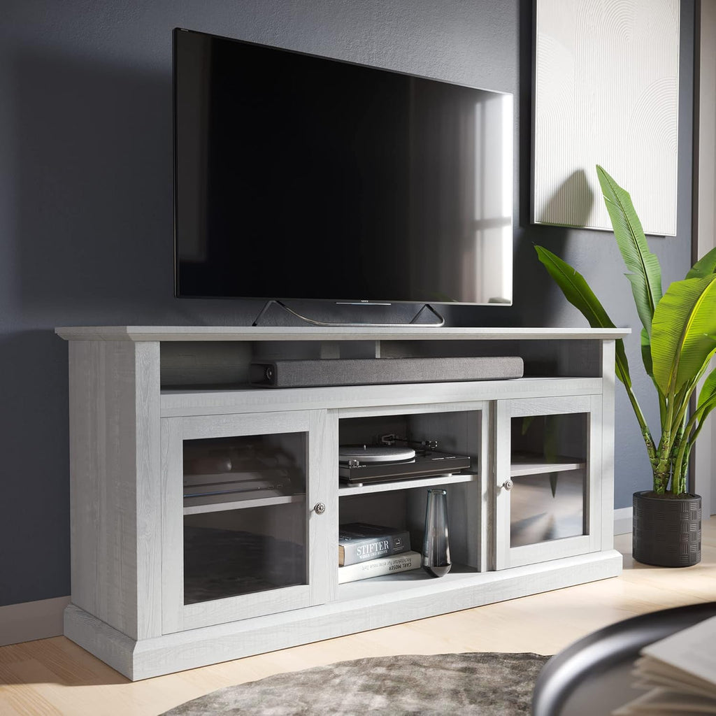 60 Inch TV Stand with Open Storage Shelves & Cabinets J97228