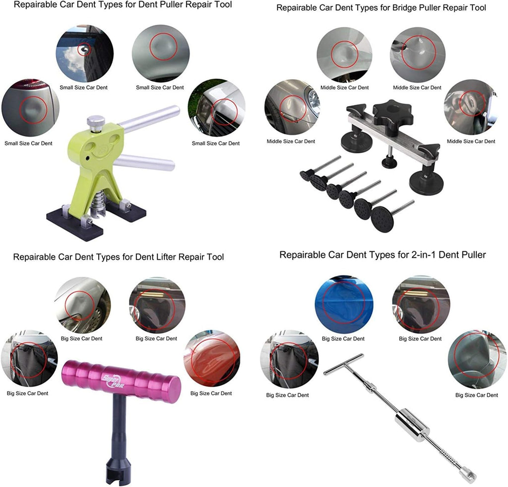 Paintless Dent Removal Tools Auto Dent Repair Kit Puller Sets O13541