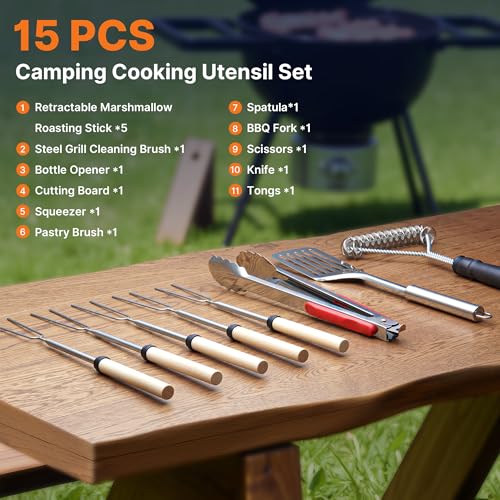 Camping Cooking Utensil Set with Organizer Case V7689