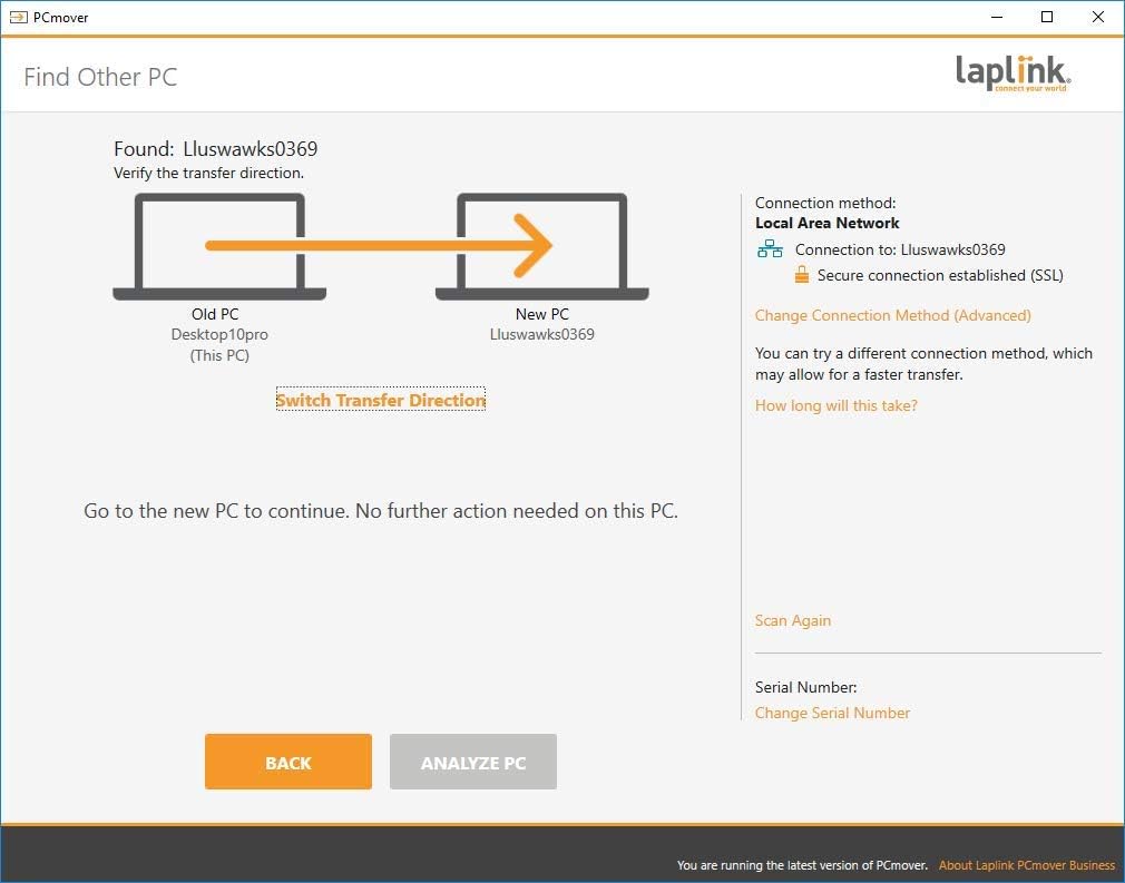 PCmover Business Technician License with USB 3.0 cable W92729