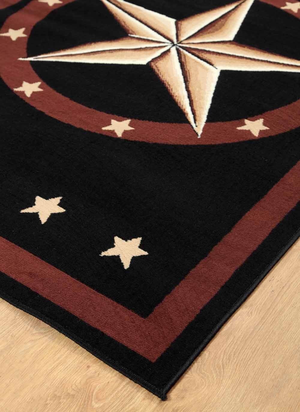 Black 2 ft. x 8 ft. Western Star Area Rug V630628