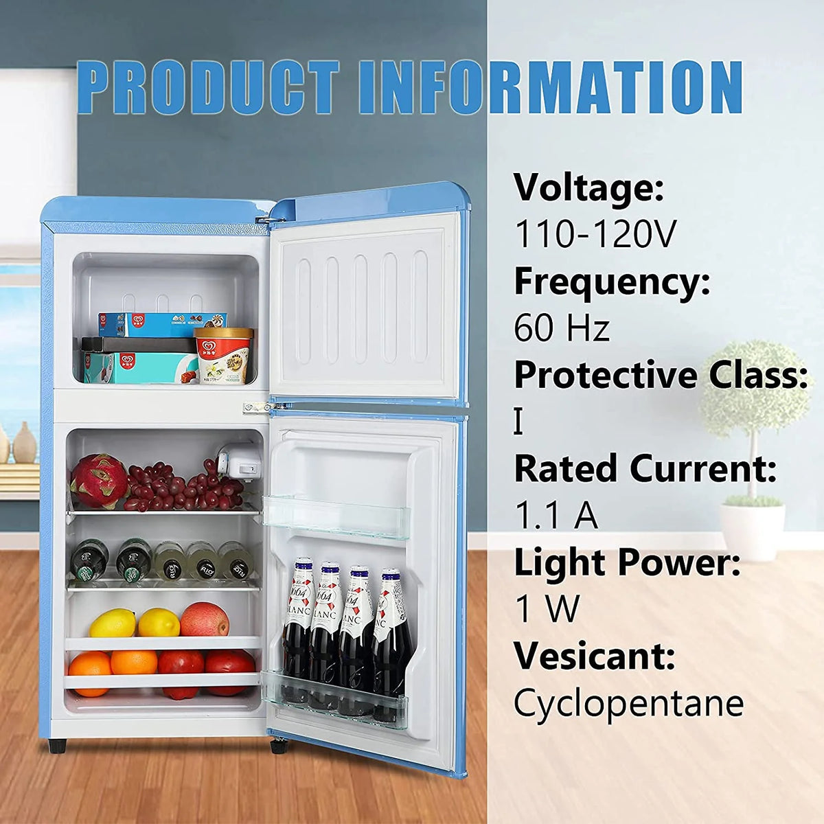 3.5cu.ft Compact Refrigerator Mini Fridge with Freezer T847833