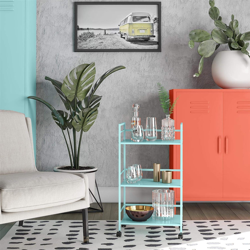 Mint Metal Rolling Cart S351495