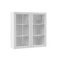 36x36x12 in. Wall Kitchen Cabinet with Glass Doors in White N578209