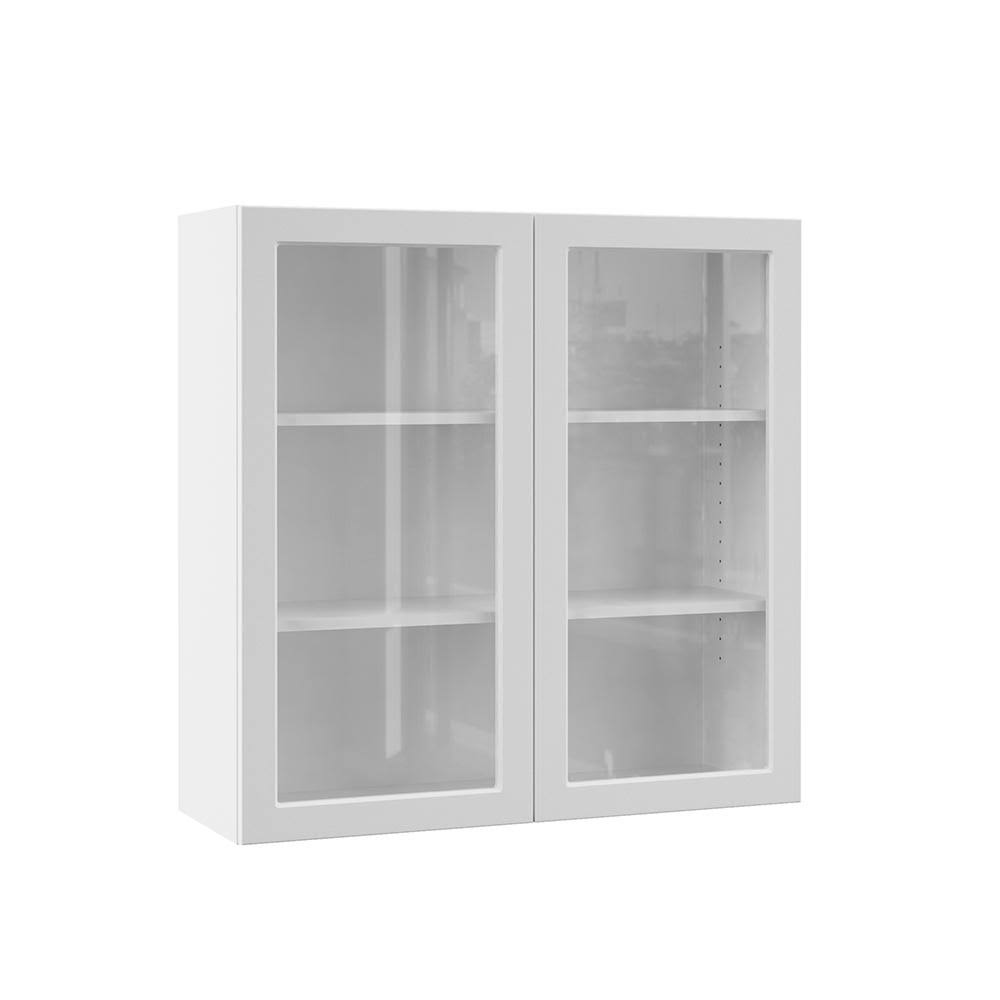 36x36x12 in. Wall Kitchen Cabinet with Glass Doors in White N578209