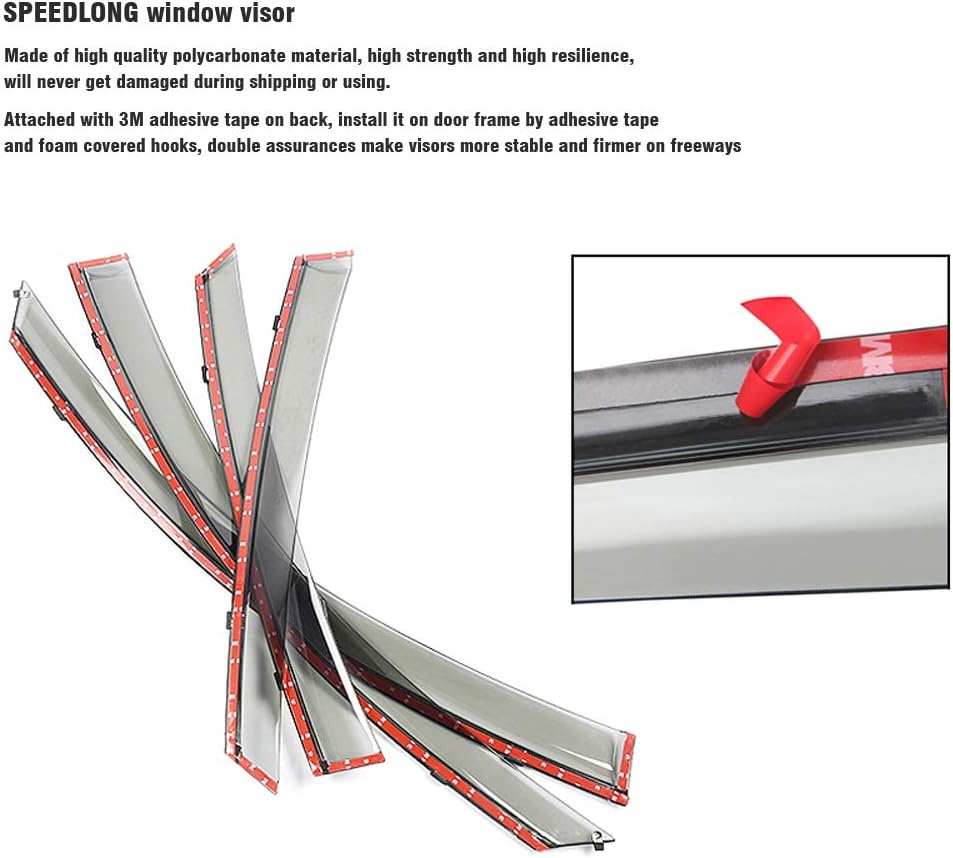 Car Window Visor Vent Shade Deflector Sun Rain Guards D2449