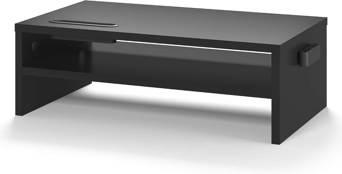 2 Tiers Wood Monitor Stand Riser with Storage Organizer Q636