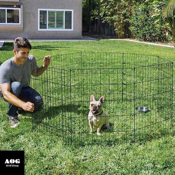 Adjustable Black Exercise Pen for Dogs F94816