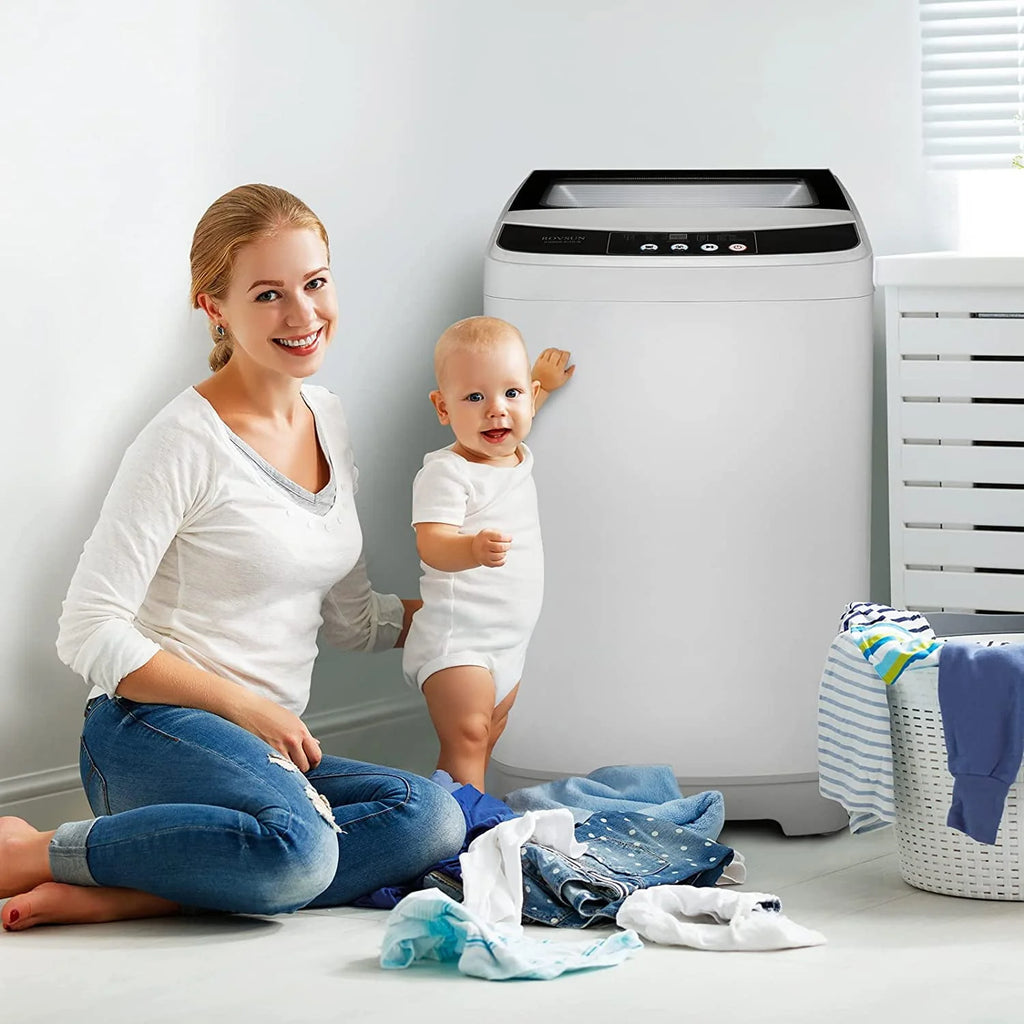 13lbs 1.32cu.ft Compact Automatic Washing Machine with Drain Pump H19828