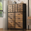 Rustic Brown 18 Drawer Fabric Dresser E4636