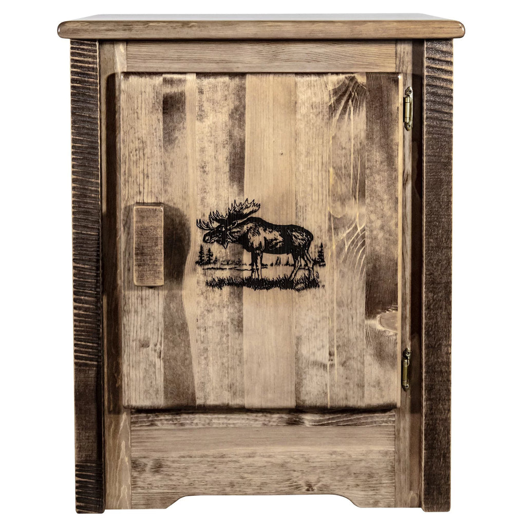 Accent Cabinet with Laser Engraved Moose Design G423