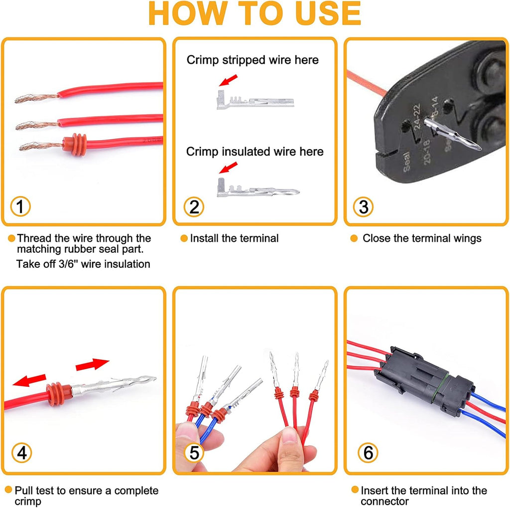 301Pcs 20 Kits Waterproof Car Electrical Wire Connector Terminals Plug Kit D305