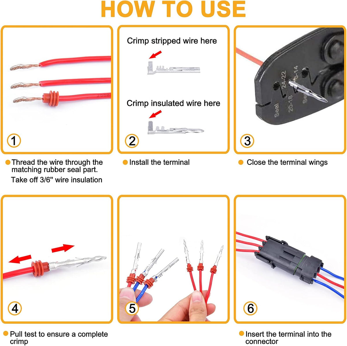 301Pcs 20 Kits Waterproof Car Electrical Wire Connector Terminals Plug Kit D305