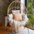 Oversized PE Wicker Egg Chair with Olefin Cushion and Stand V86528